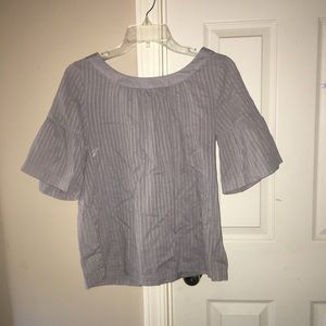 Gray striped top with float sleeves
